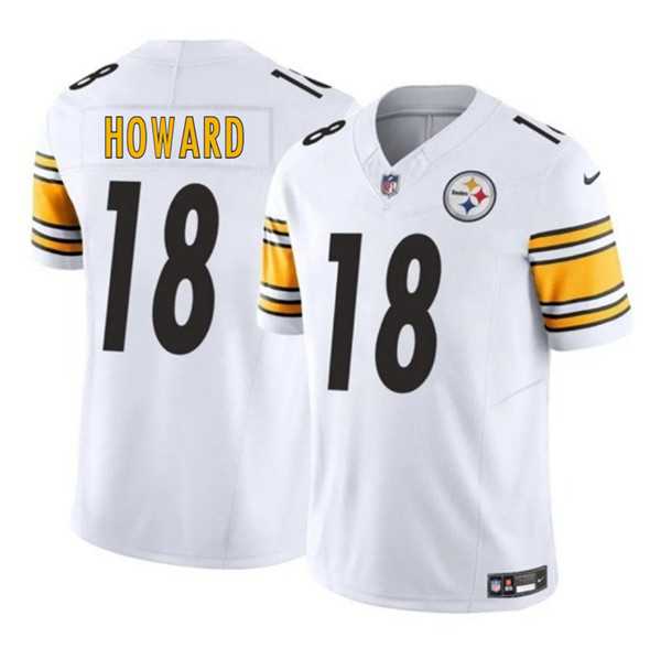 Men & Women & Youth Pittsburgh Steelers #18 Will Howard White 2025 Draft F.U.S.E. Vapor Limited Stitched Jersey,We sell and wholesale Men & Women & Youth Pittsburgh Steelers #18 Will Howard White 2025 Draft F.U.S.E. Vapor Limited Stitched Jersey on line form chian!